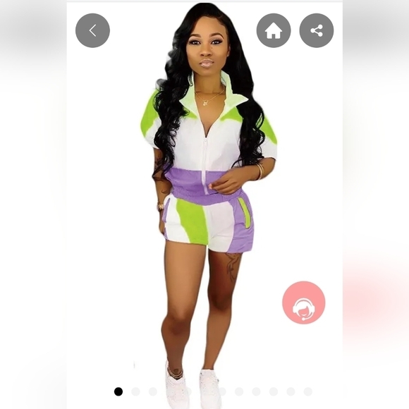 New NYLON 2 PIECE SHORT SET PLUS SIZE 1XL-2XL - Picture 1 of 2